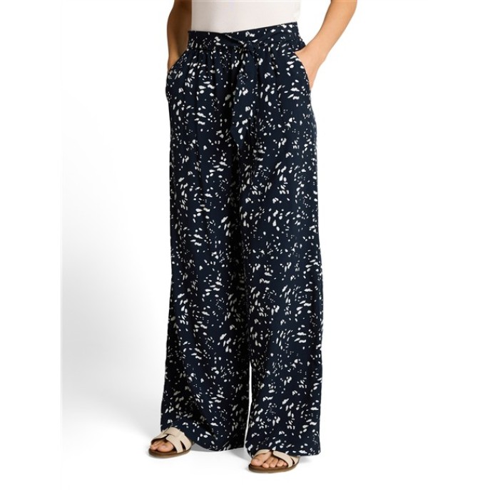 Tom Tailor Damesmode loose fit palazzo pants / broek 1049990 Navy dot